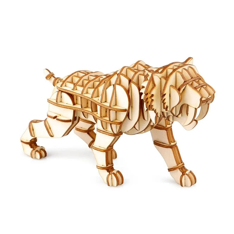 3D Wooden Assembly Puzzle Wood Craft Kit Leopard Model