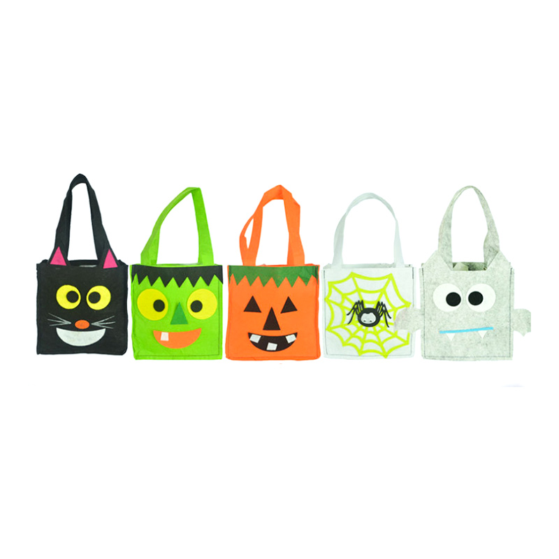 Halloween Party Favor Bags, Non-Woven Halloween Gift Bags, Halloween Trick or Treat Party Bags Cat Ghost Pumpkin Bags, Halloween Goodie Candy Bags for Kids Birthday Halloween Party Favors