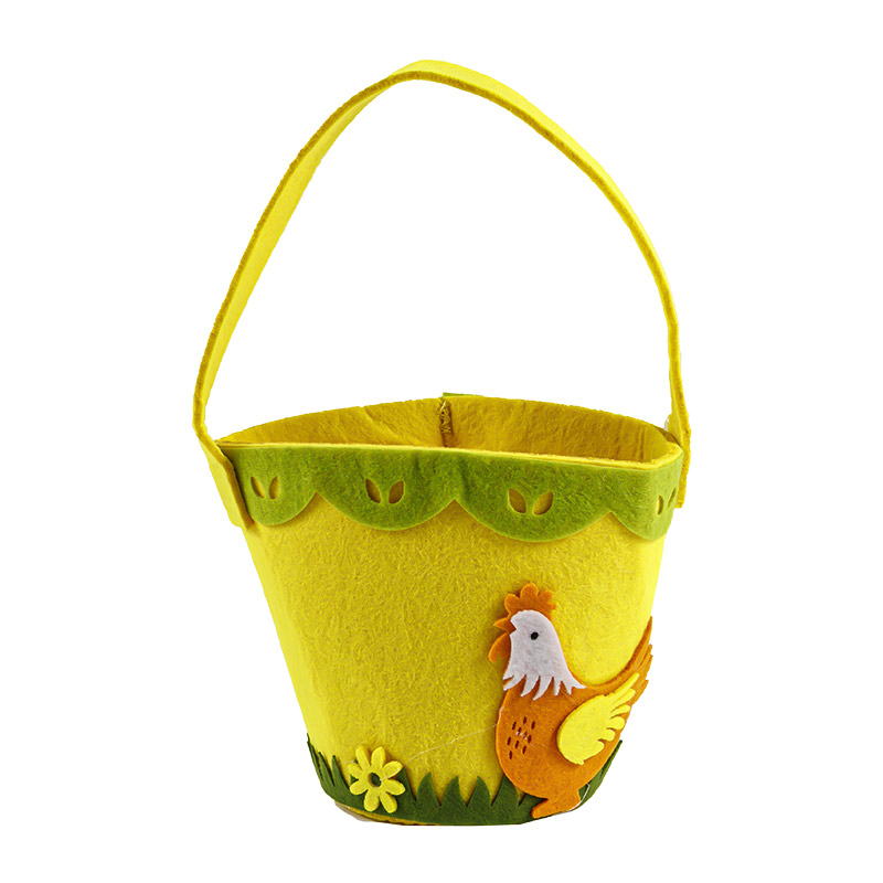 Easter egg rooster storage bucket children's painted egg non-woven basket