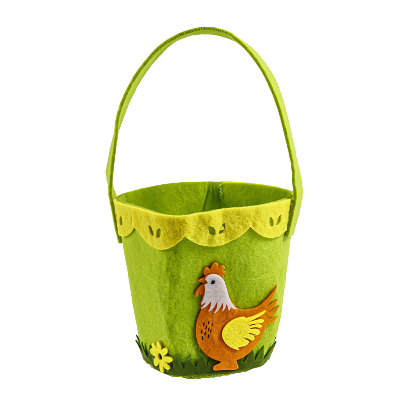 Easter egg rooster storage bucket children's painted egg non-woven basket