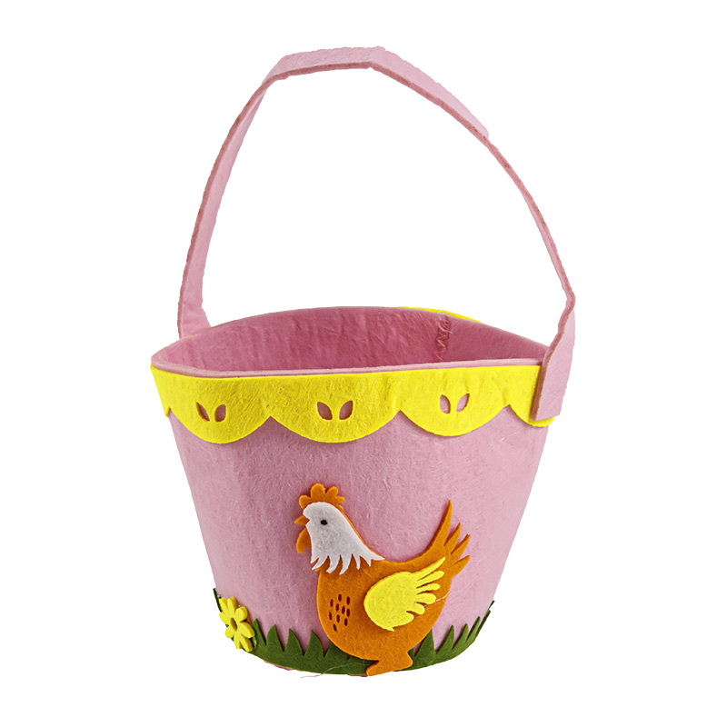 Easter egg rooster storage bucket children's painted egg non-woven basket