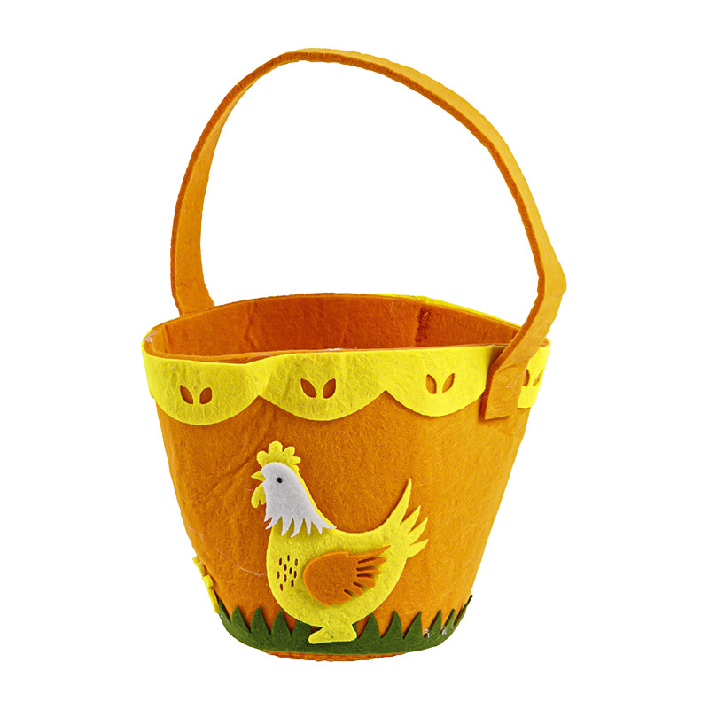 Easter egg rooster storage bucket children's painted egg non-woven basket