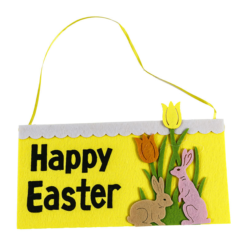 Easter non-woven painted HappyEaster door and window decoration props