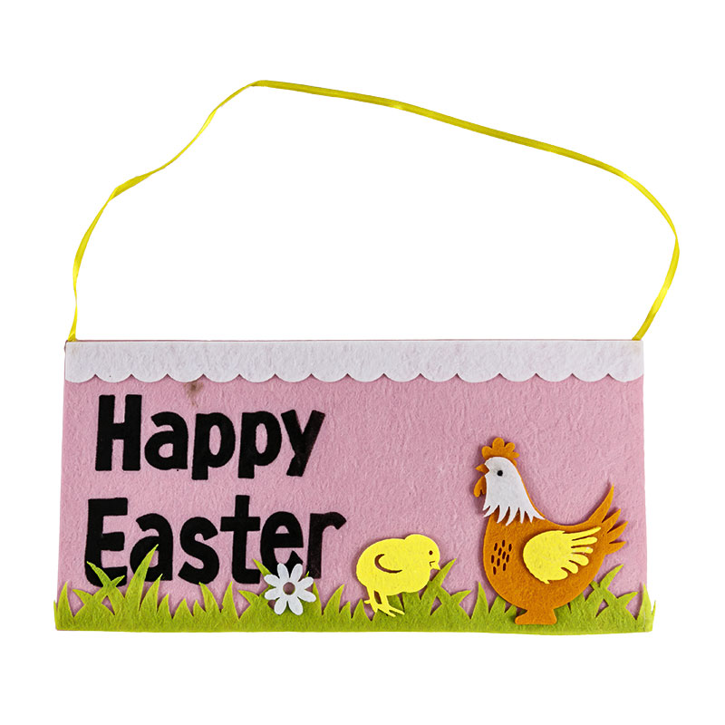 Easter non-woven painted HappyEaster door and window decoration props