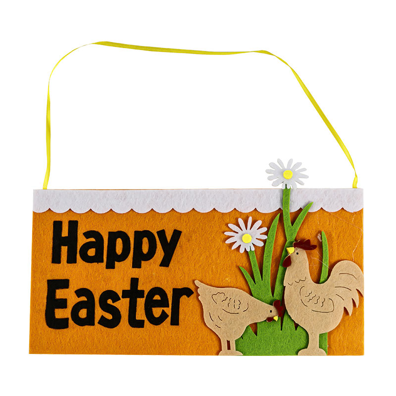 Easter non-woven painted HappyEaster door and window decoration props