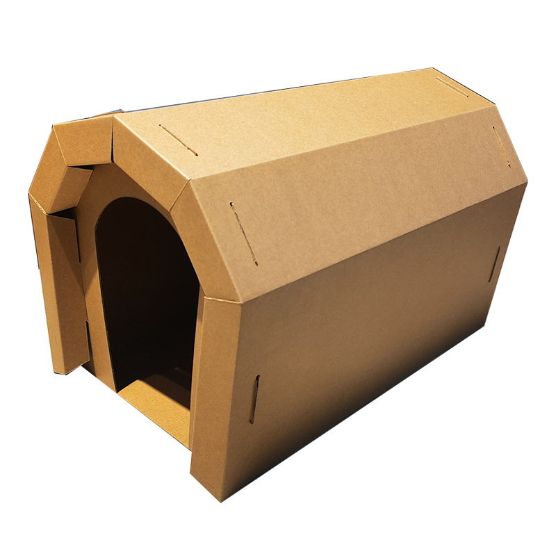  Paintable Cozy Cat House with Scratcher Pad, Made of Corrugated Cardboard, Ideal for Cats & Kittens & Small Animals