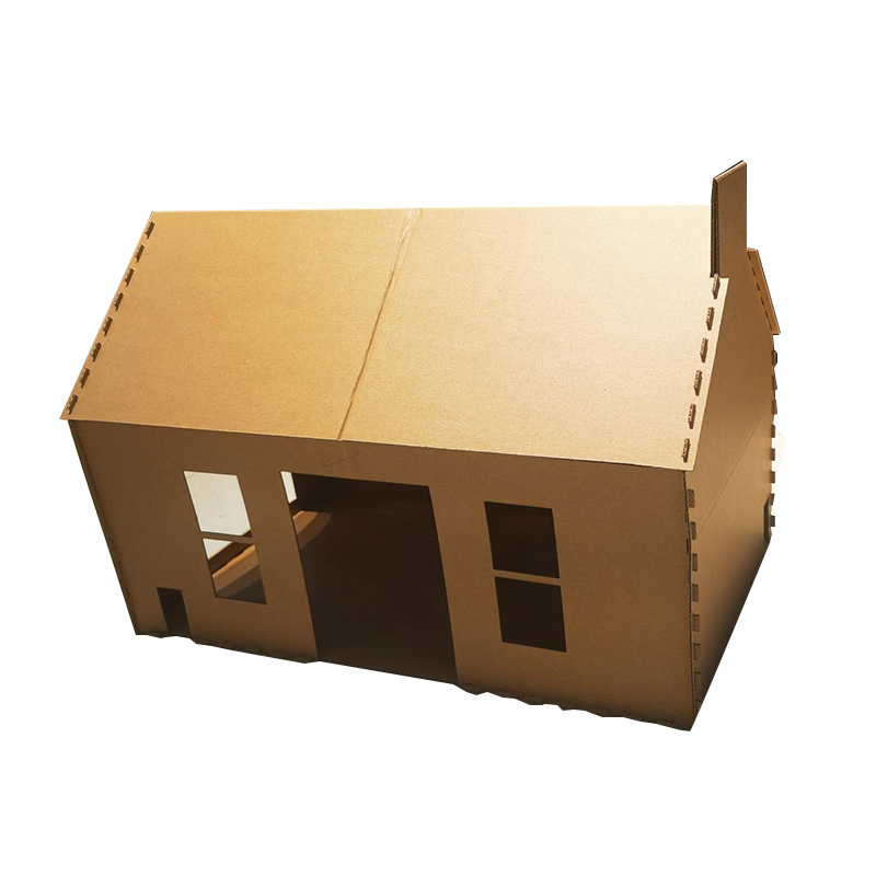  Paintable Cozy Cat House with Scratcher Pad, Made of Corrugated Cardboard, Ideal for Cats & Kittens & Small Animals