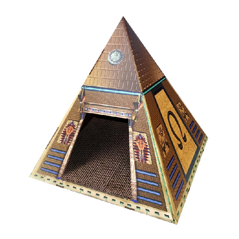 Cat Hideout, 100% Non Toxic Cardboard, 2 Pack Hex Tunnel, Hideaway, Pyramid Shelter, Playhouse for Anxiety Relief, Stress Relieving Environment for Cats, Durable, Contemporary & Lightweight