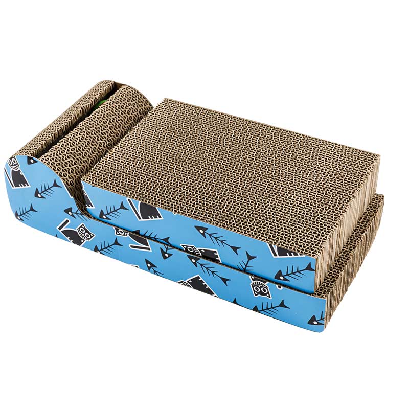 PrimePets Cat Scratcher Couch, Recycle Corrugated Cat Scratcher Cardboard Bed, Cat Scratching Lounger Sofa