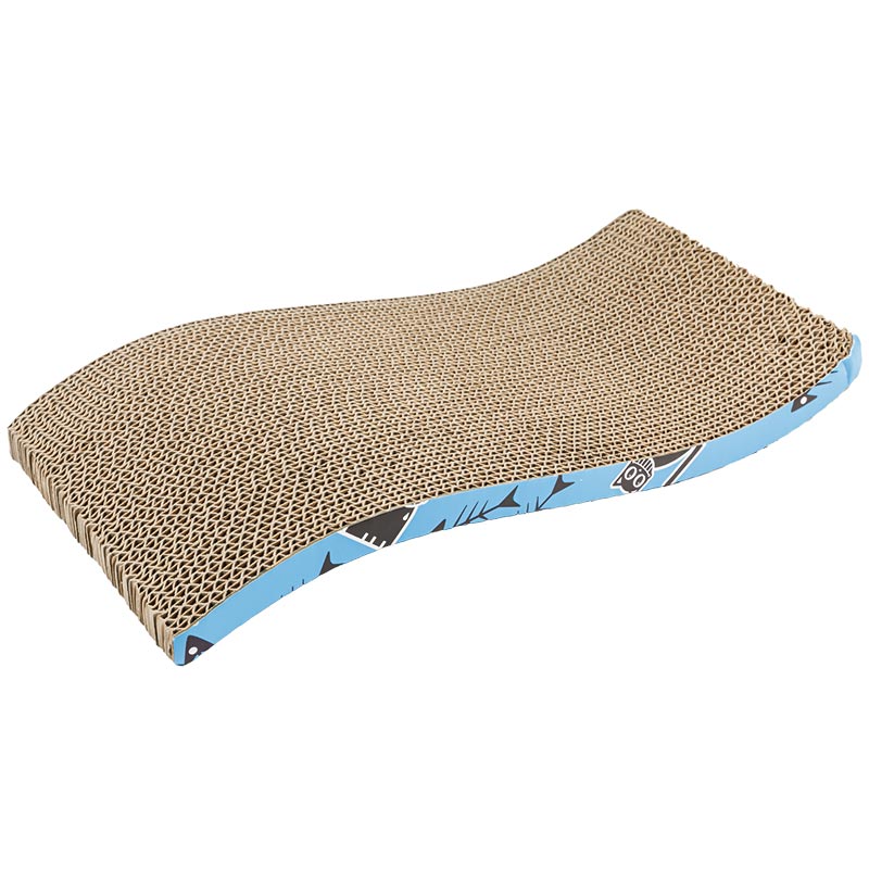 Cat Recycle Corrugated Scratching Pad Cat Scratching Lounge Sofa Bed Wave Shape Cat Scratch Pad with Catnip