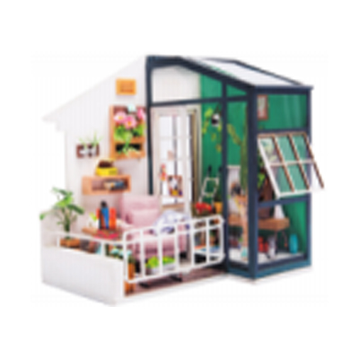 Miniature with Furniture, DIY Dollhouse Kit Plus Dust Proof and Music Movement, 1:24 Scale Creative Room for Valentine's Day Gift Idea