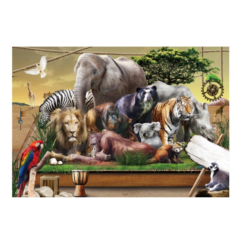 2D Flat Puzzle 500pcs for Kids Age 12 years + Animal and Zoo Series Gift and Decoration for Adult