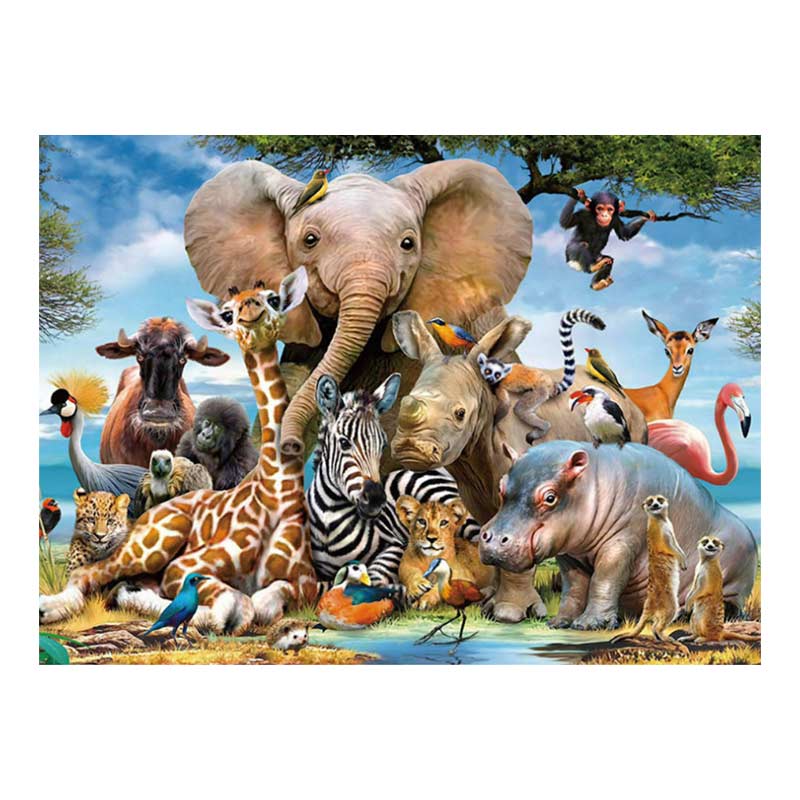 2D Flat Puzzle 500pcs for Kids Age 12 years + Animal and Zoo Series Gift and Decoration for Adult
