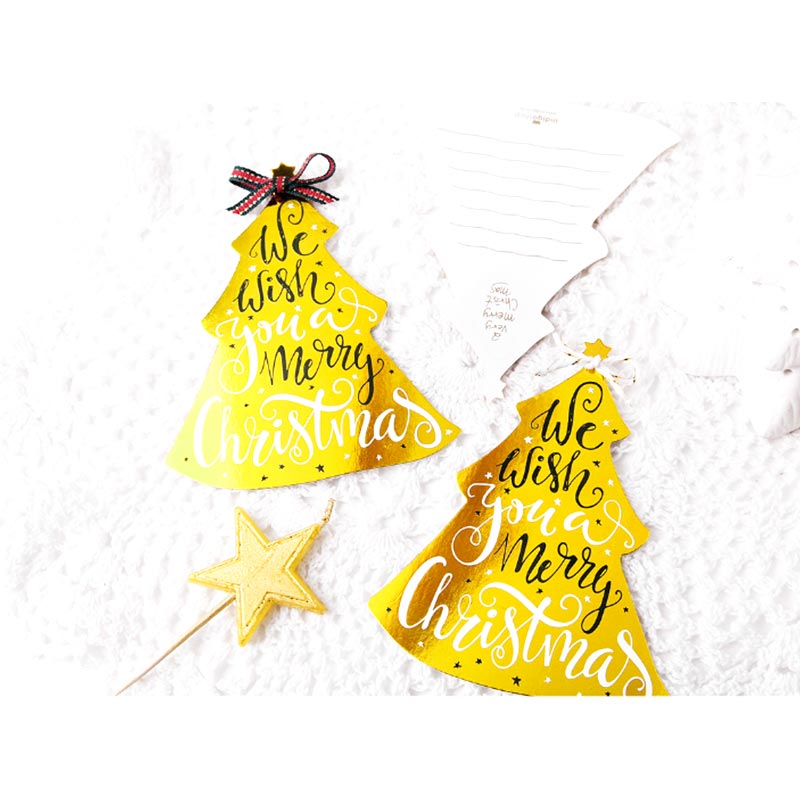 Golden Color Tree Shaped  Christmas Hangtags