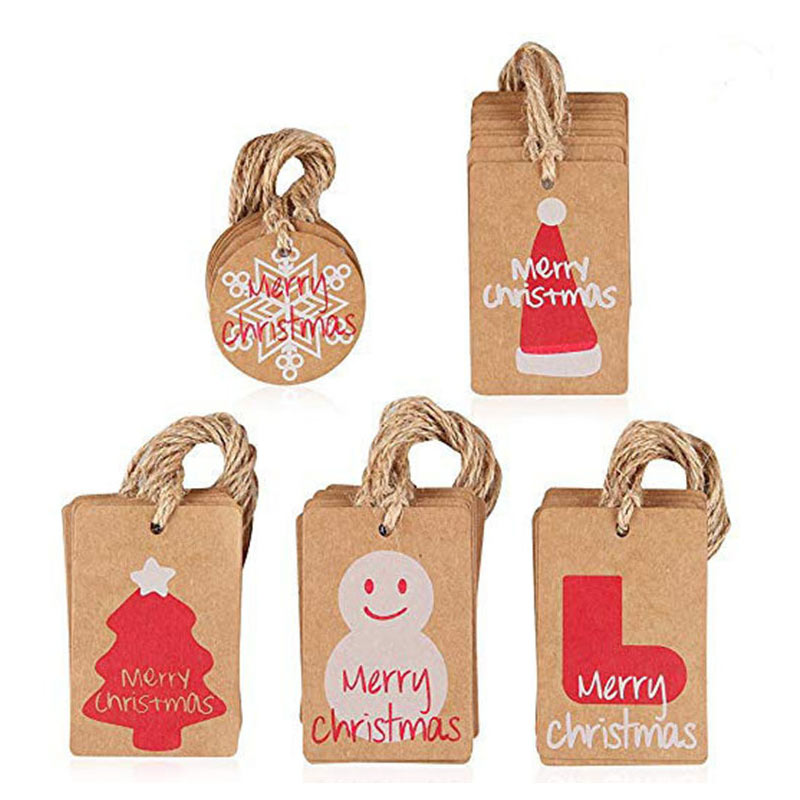 Brown Simply Designed Cute Character Christmas Hangtag