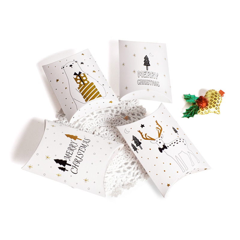 Clean White With Printed Images Christmas  Candy Box