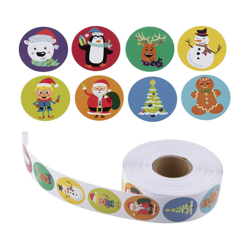 Colourful Printed In Good Quality Christmas Sticker Roll