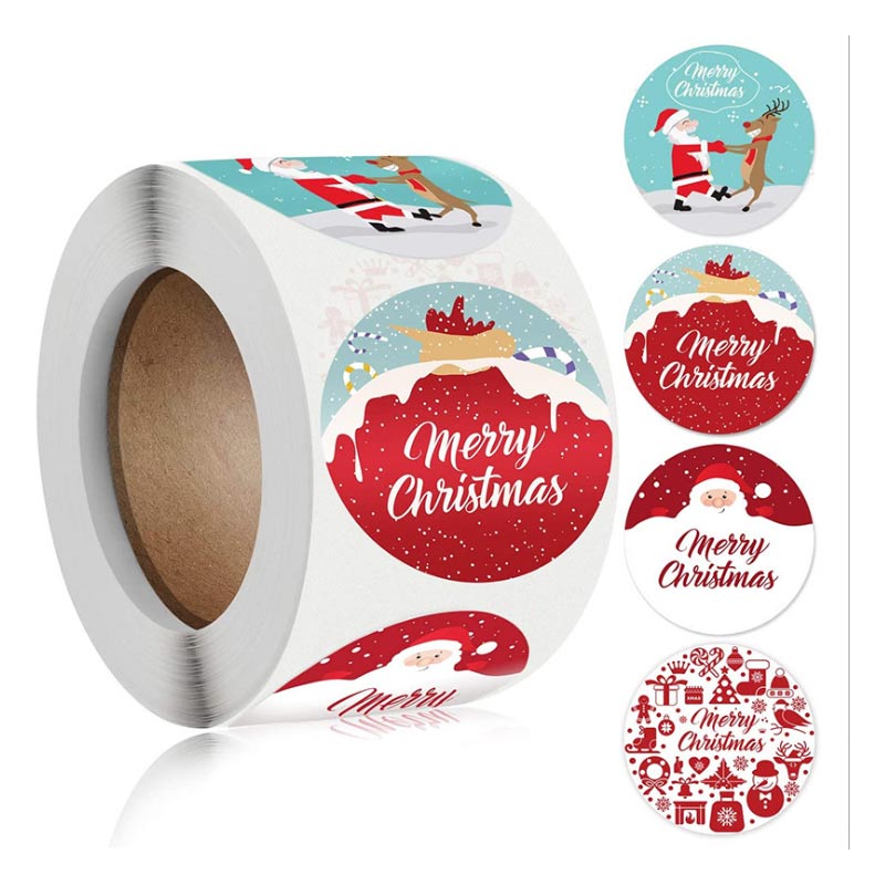 Colourful Printed In Good Quality Christmas Sticker Roll