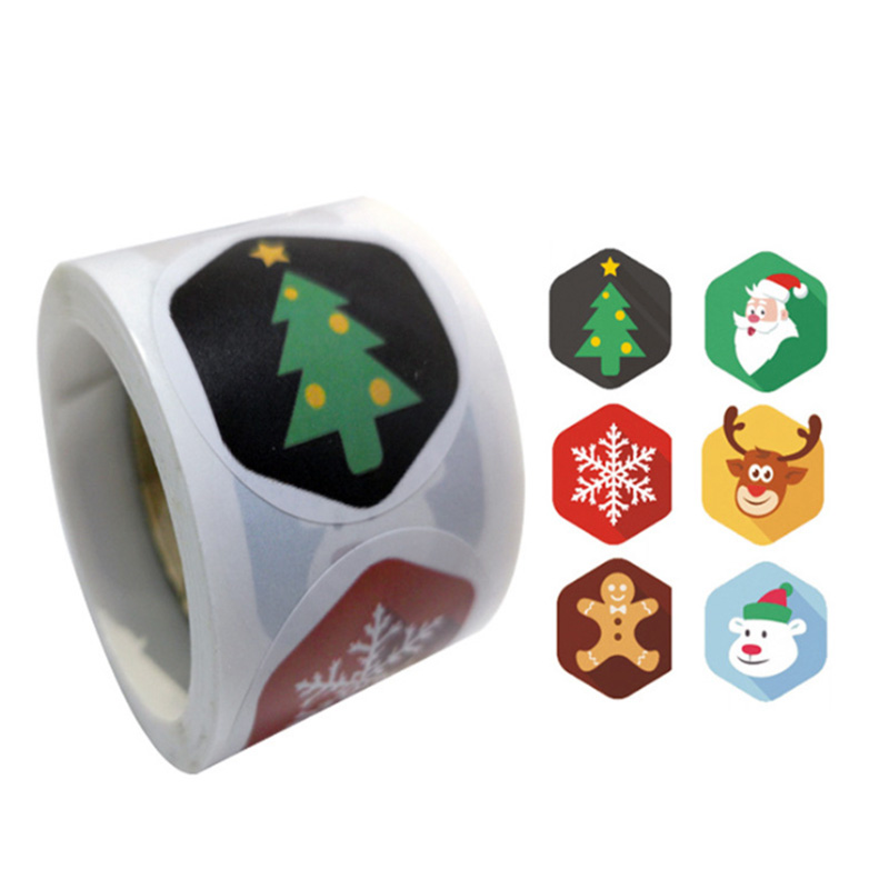 Colourful Printed In Good Quality Christmas Sticker Roll