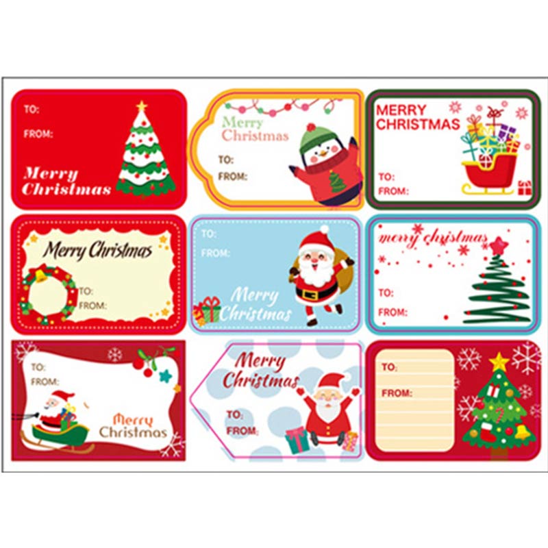 Fanciful Printed Greeting Christmas Sticker