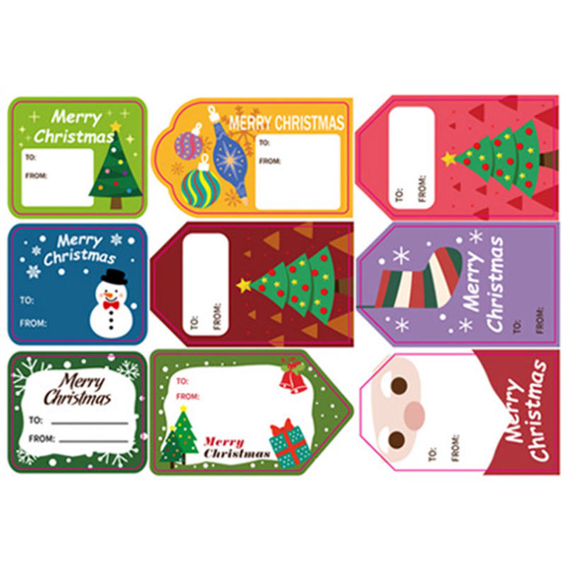 Fanciful Printed Greeting Christmas Sticker