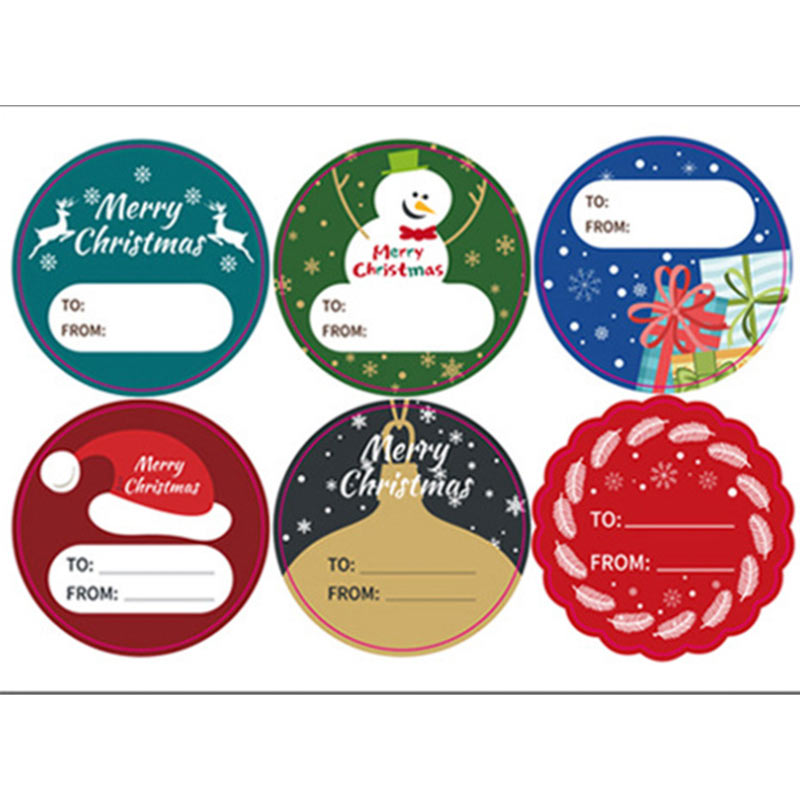 Round Beautiful Label Use Or To Seal Merry Christmas Sticker