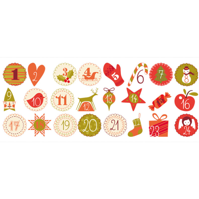 Around and Colourful Images Printed Beautiful Decorative  Christmas Sticker