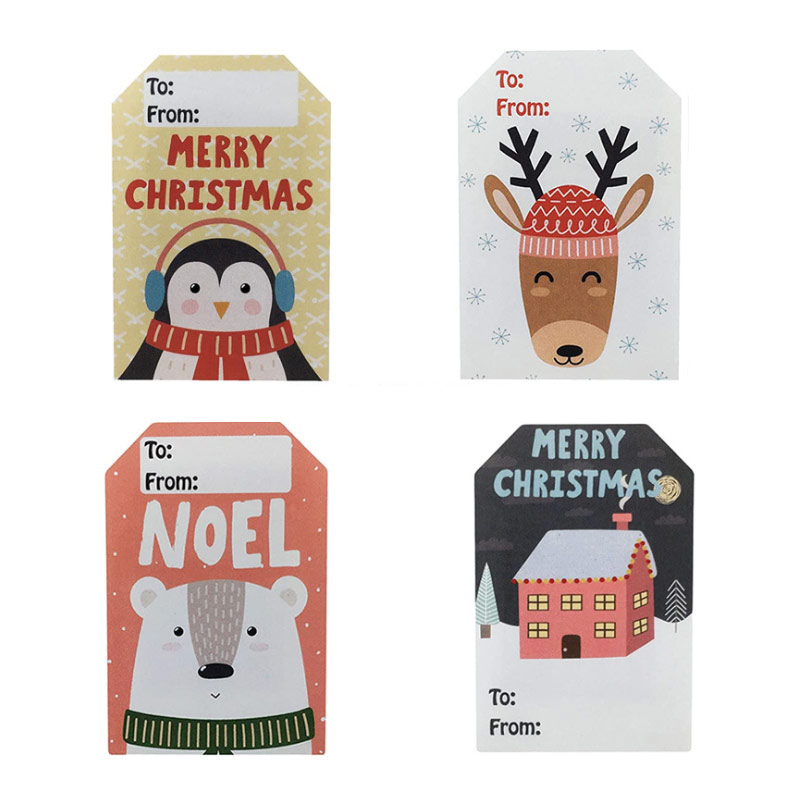 Hangtag Shaped Exquisite Printed Christmas Sticker