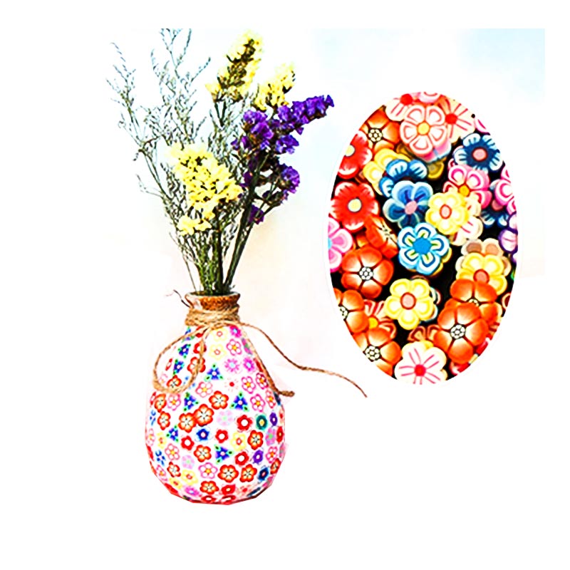 Polymer Clay Handcraft Vase Mosaic Style Floral Smile Xmas Fruit Design Creative Gift Home Decor Big Small Size Artificial Flower Fresh Flower