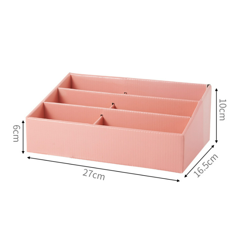 Pink / blue desk organizers storage box multifunctionalpaper kraft eco-friendly