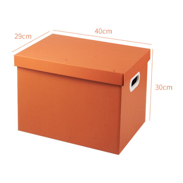 Twilight Orange color Bankers Box with lift-off lid and protective handles recycable kraft paper storage box with different sizes