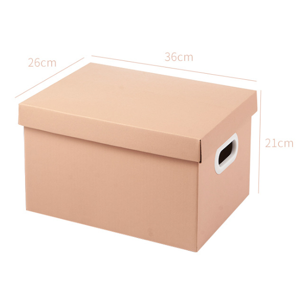 Beige Pink color Bankers Box with lift-off lid and protective handles recycable kraft paper storage box with different sizes