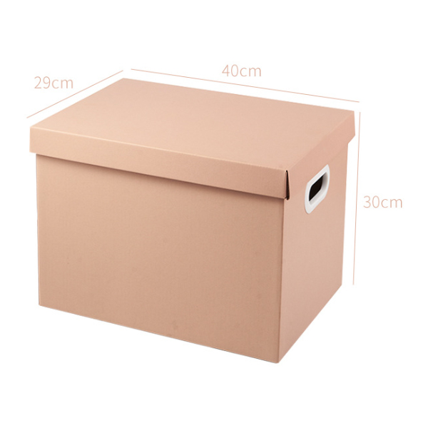 Beige Pink color Bankers Box with lift-off lid and protective handles recycable kraft paper storage box with different sizes