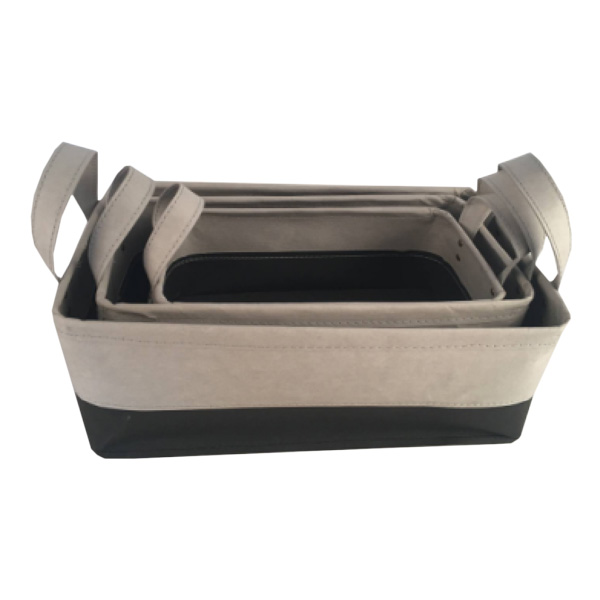 Ins Style, Grey and Black Design, Washable Kraft Paper with Handles, Multi-Purpose Storage Bag, Flower Pot Covers, Garden Home Indoor Decorative Pack,