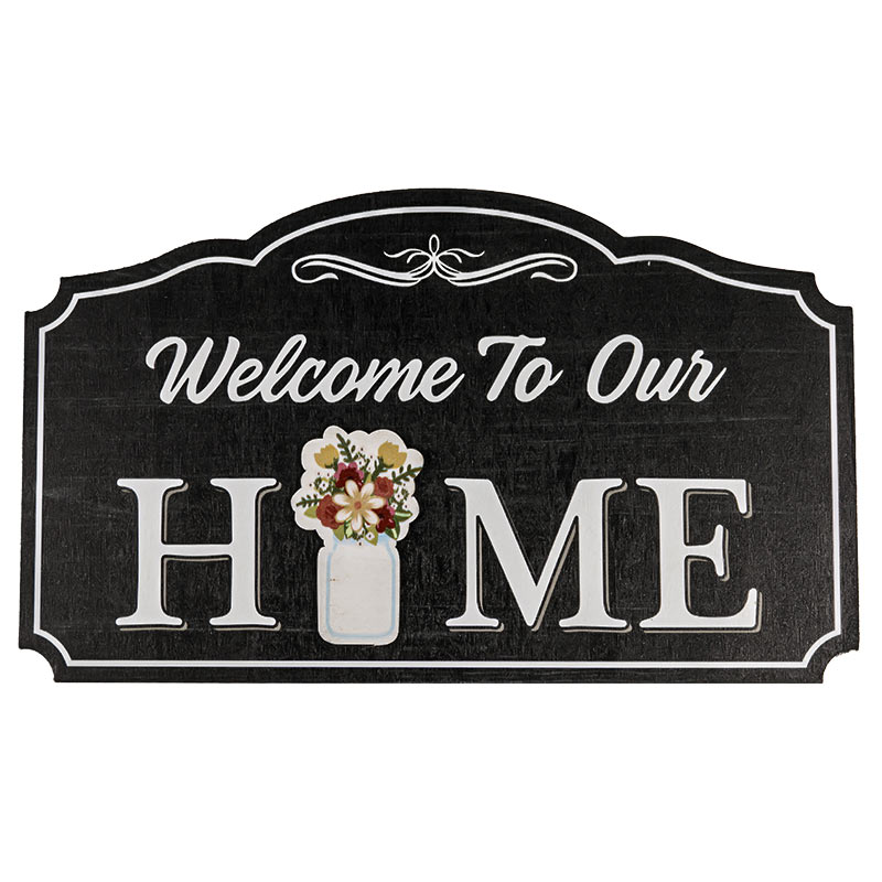 Wooden Hanging Board- Welcome To Our Home 1