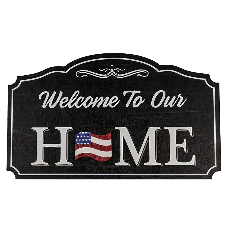 Wooden Hanging Board- Welcome To Our Home 1