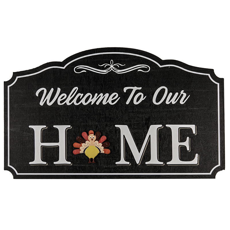 Wooden Hanging Board- Welcome To Our Home 1