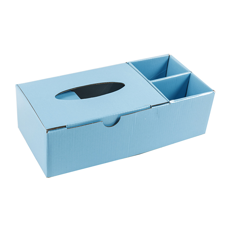 Pink / blue desk organizers storage box multifunctionalpaper kraft eco-friendly