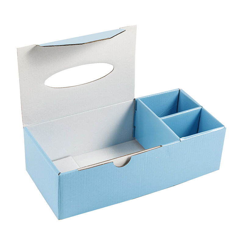 Pink / blue desk organizers storage box multifunctionalpaper kraft eco-friendly