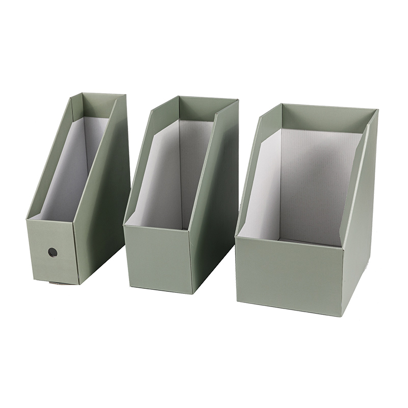 Light / dark green file holder box / book stand paper kraft seperate boxes can be assembled