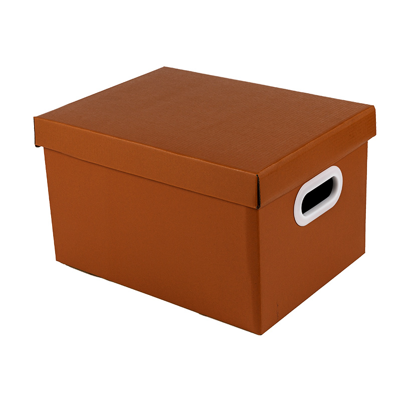 Twilight Orange color Bankers Box with lift-off lid and protective handles recycable kraft paper storage box with different sizes