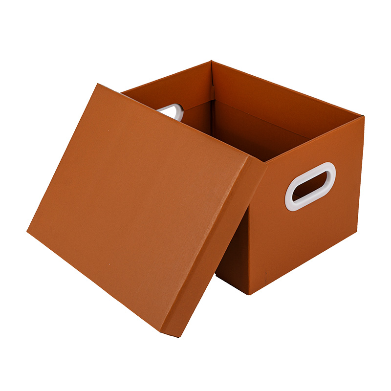 Twilight Orange color Bankers Box with lift-off lid and protective handles recycable kraft paper storage box with different sizes