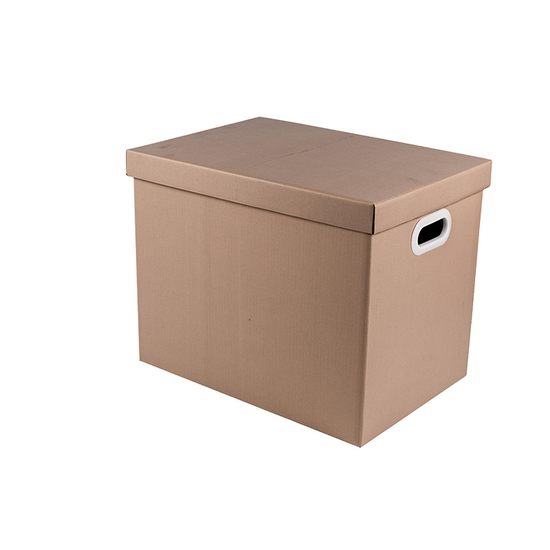Beige Pink color Bankers Box with lift-off lid and protective handles recycable kraft paper storage box with different sizes