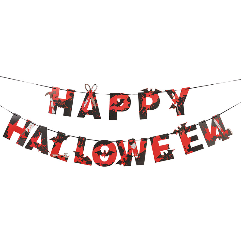 Halloween Flag With Red And Black Letters