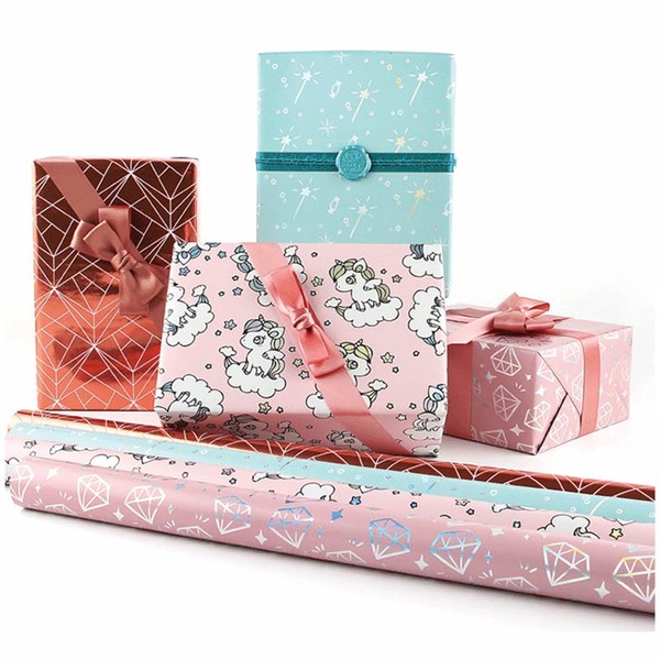  All Occasion Glitter Wrapping Paper with Holiday and Occasion Elements Printed