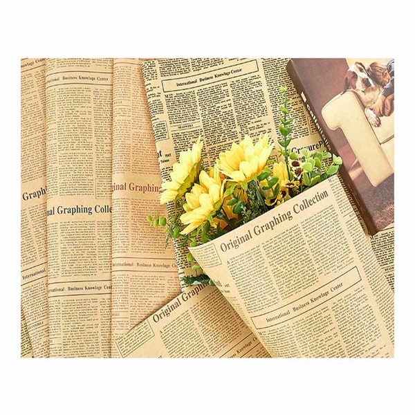 Newspaper Style Wrapping Paper for Gifts and Flower Paper with Vintage Designs