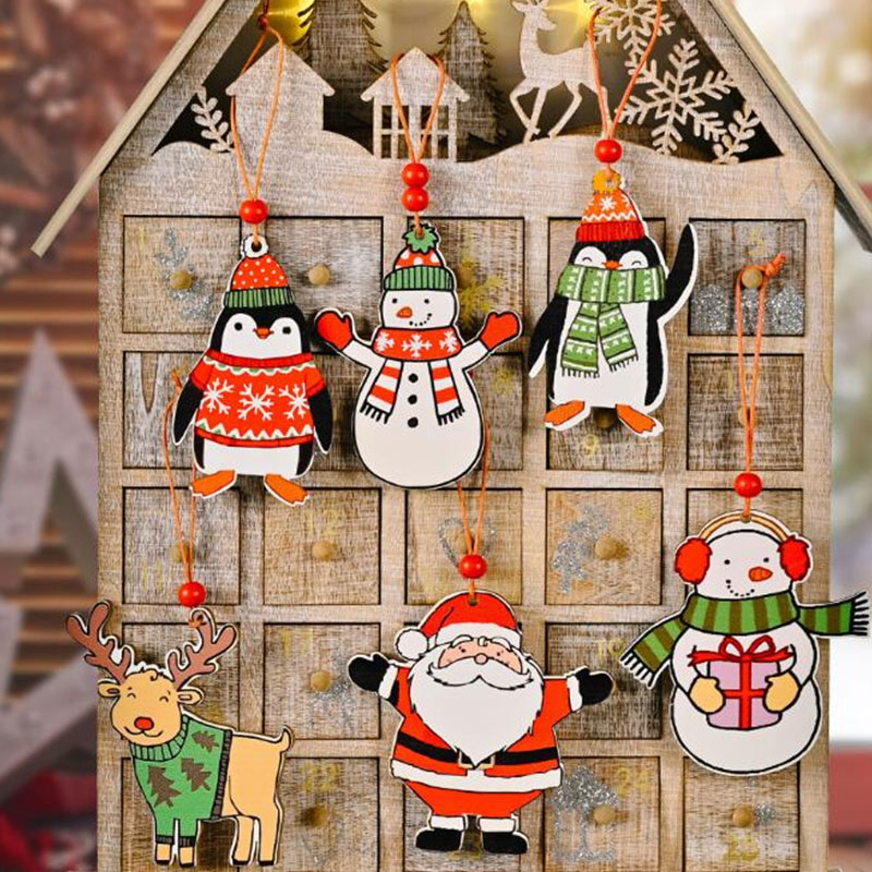  Wooden Hanging Christmas Style Different Shapes for Christams Trees and Windowa 