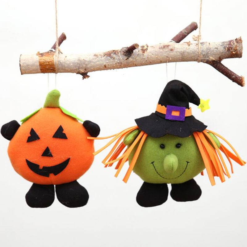 Halloween Hanging Decoration Round Shape Pumpkin and Witch Style