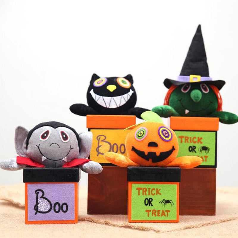 Halloween Box with Poped Out Dolls Decoration Four Pieces a Set
