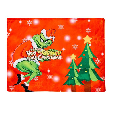 Grinch Pattern Table Mat  for Christmas Soft Touch Best Quality Bright Color